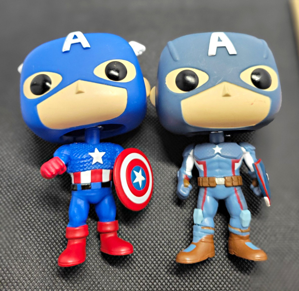 Funko Marvel Captain America Bobblehead Vinyl Figure Lot of 2